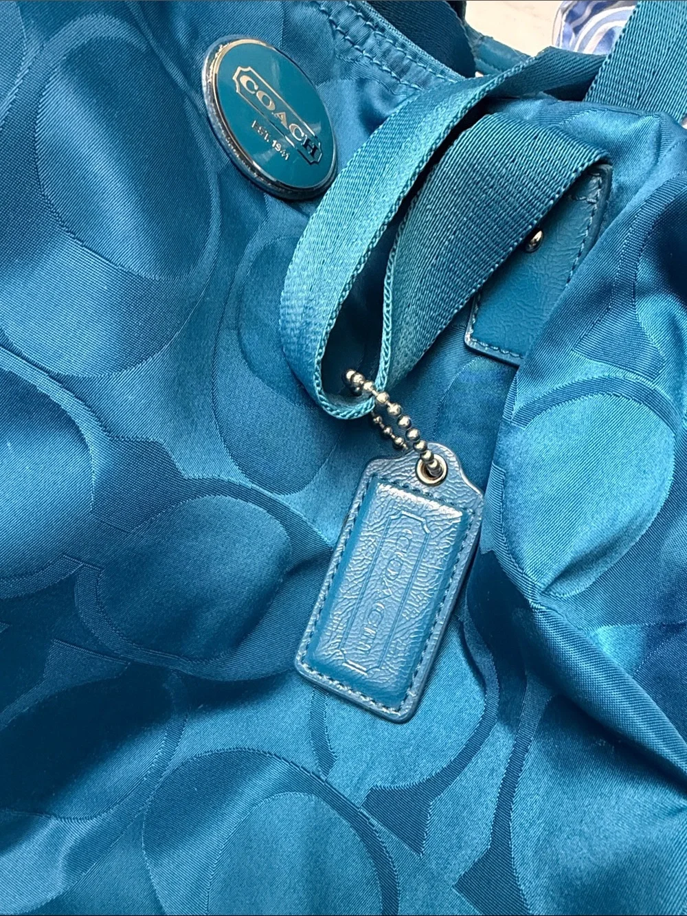 Coach Blue Signature weekend travel bag